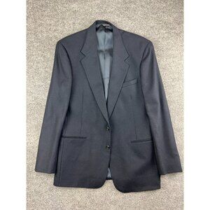 Vintage Perry Ellis Wool Jacket Men's 44 Dark Blue USA Made 2 Button Blazer